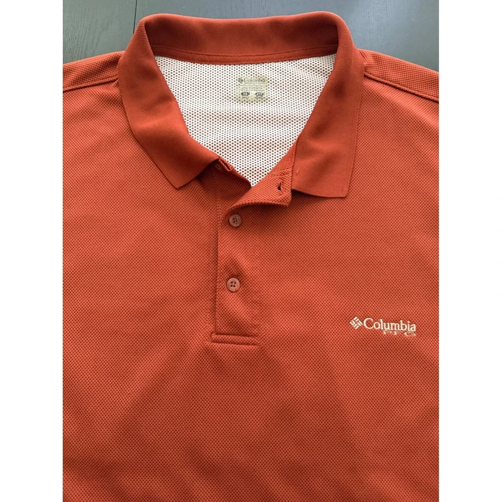 Columbia PFG Fishing Shirt Mens 4X Burnt Orange Vented Outdoor Polo
